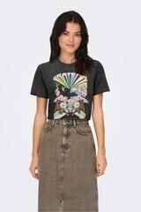 Only Playera estampada de manga corta gris