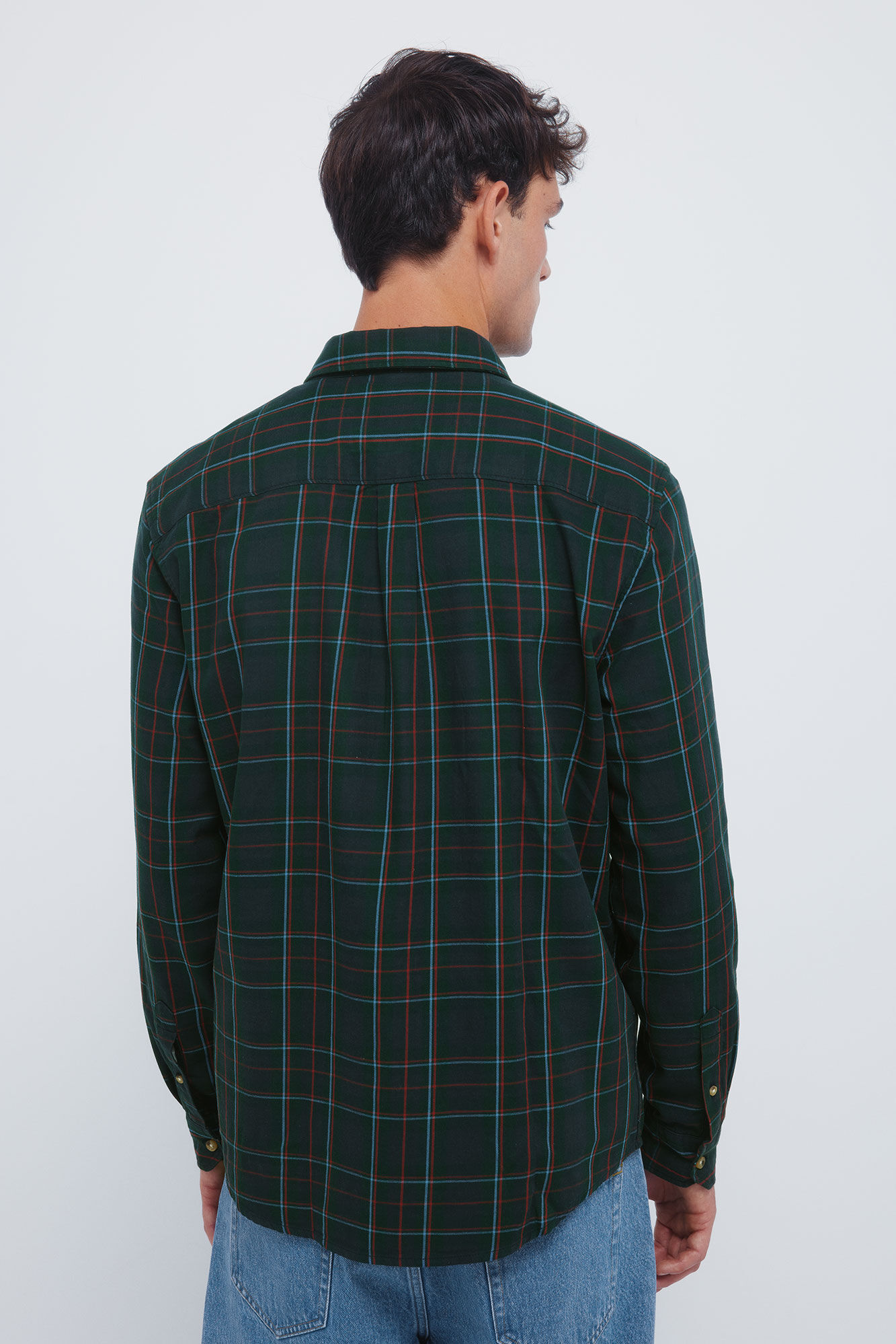 Springfield Camisa escoceses verde