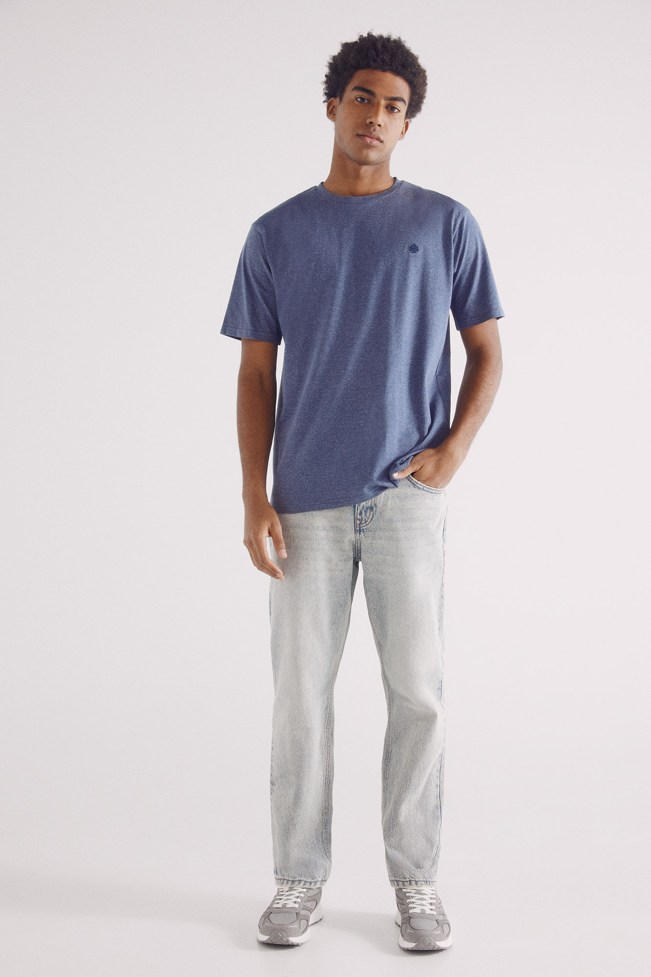 Springfield Playera microraya color azul indigo