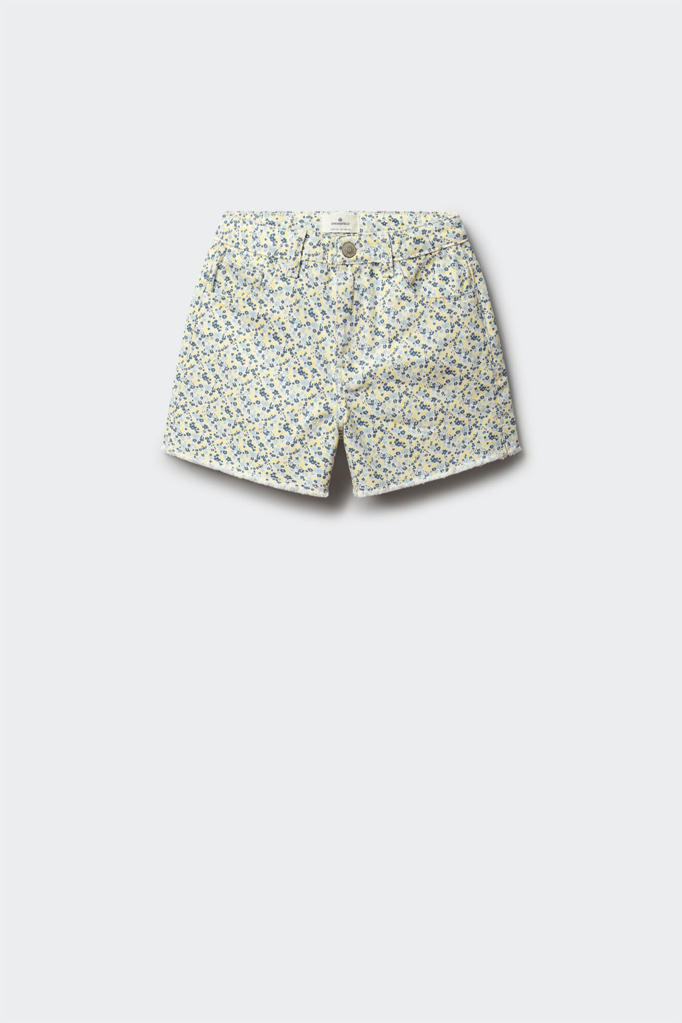 Springfield Kids Short de sarga con estampado floral para ni&ntilde;a