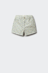 Springfield Kids Short de sarga con estampado floral para ni&ntilde;a amarillo