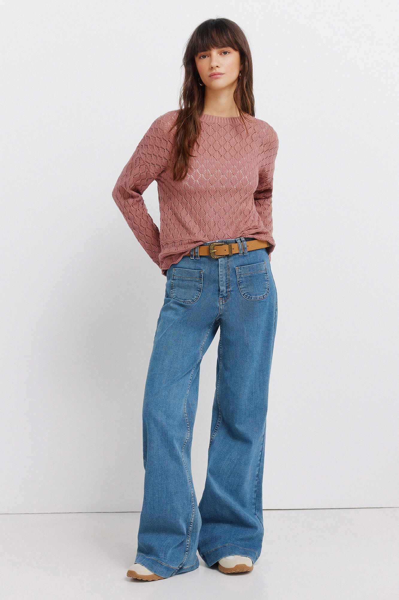 Springfield Su&eacute;ter de tejido pointelle rosa