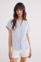 Springfield Camisa manga corta oxford azul
