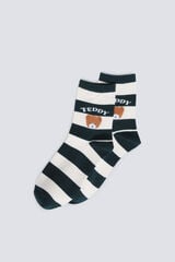 Springfield Calcetín osito rayas verde