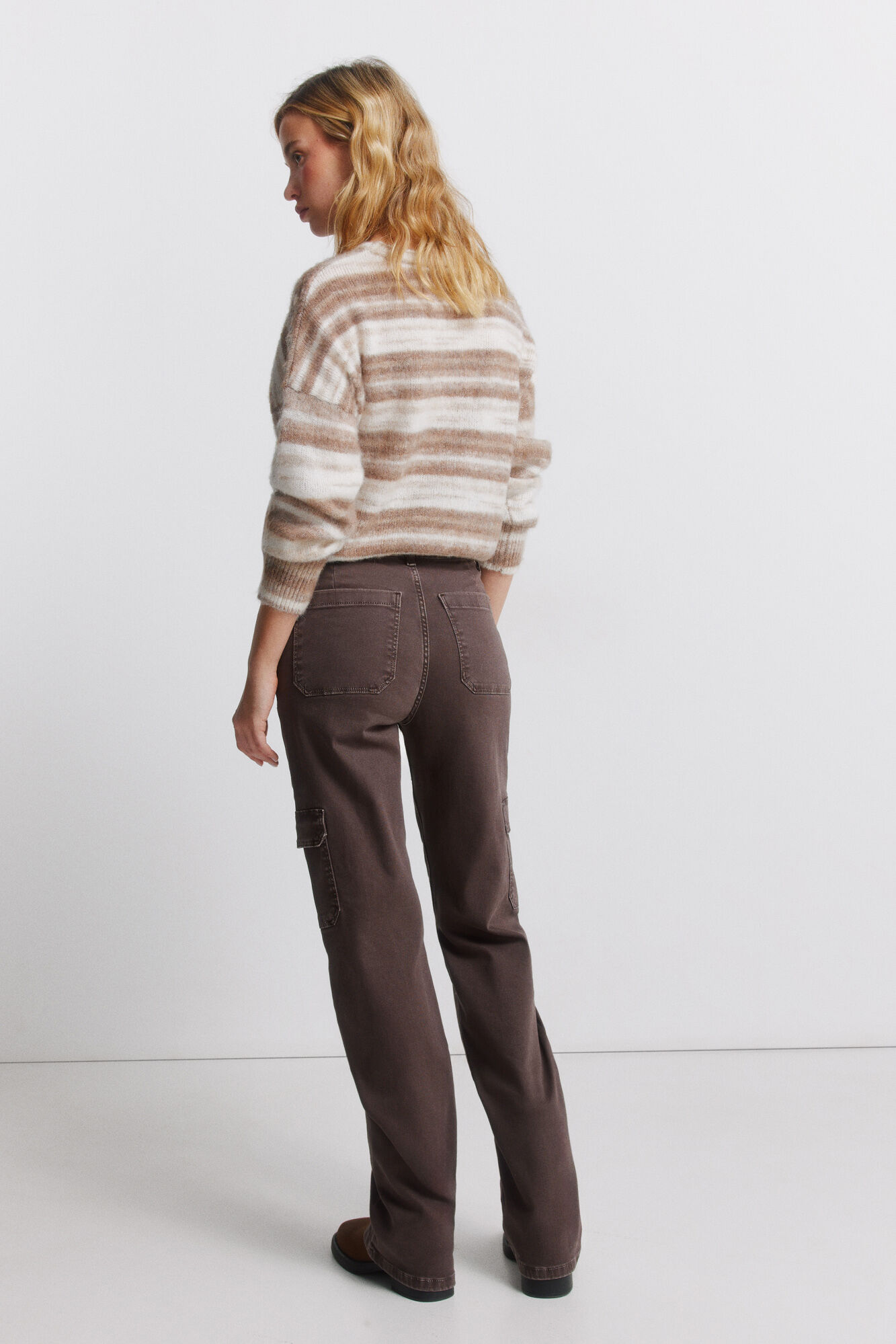 Springfield Pantalones cargo de algod&oacute;n caf&eacute;