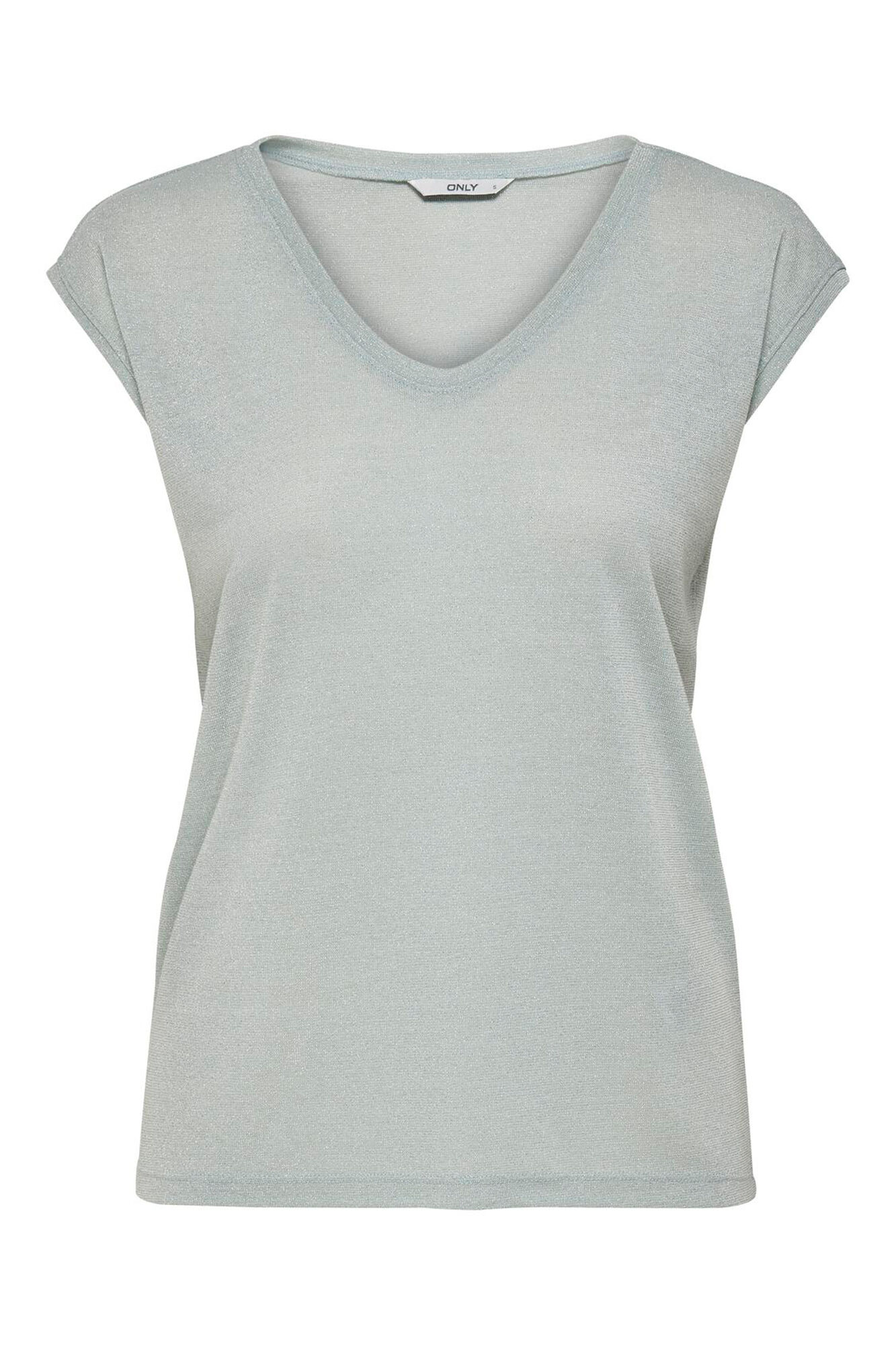 Only Playera manga corta de lurex natural