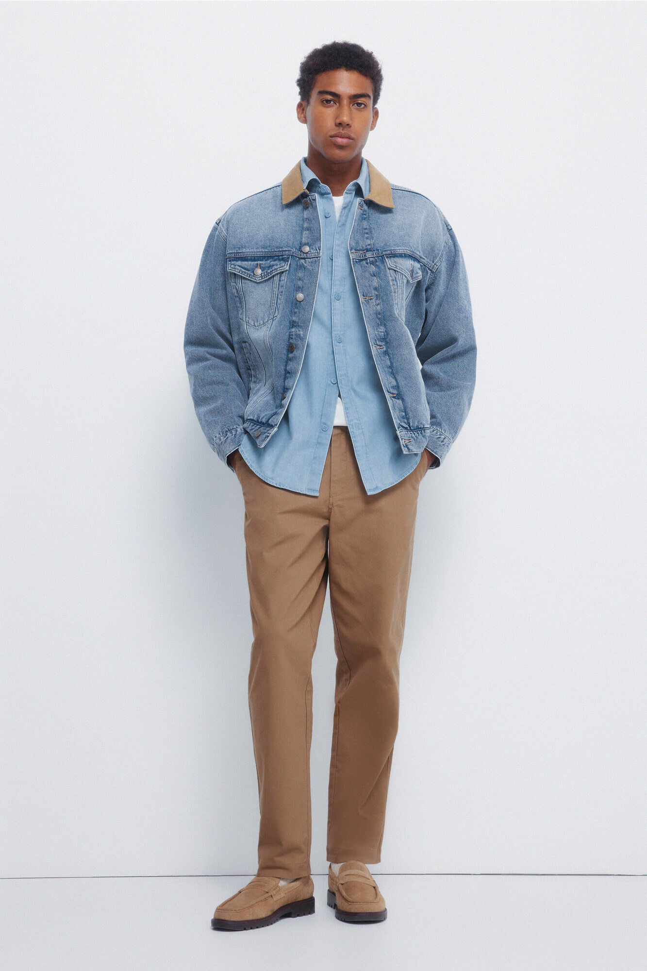 Springfield Camisa denim azul