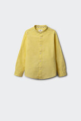 Springfield Camisa textura cuello mao niño amarillo