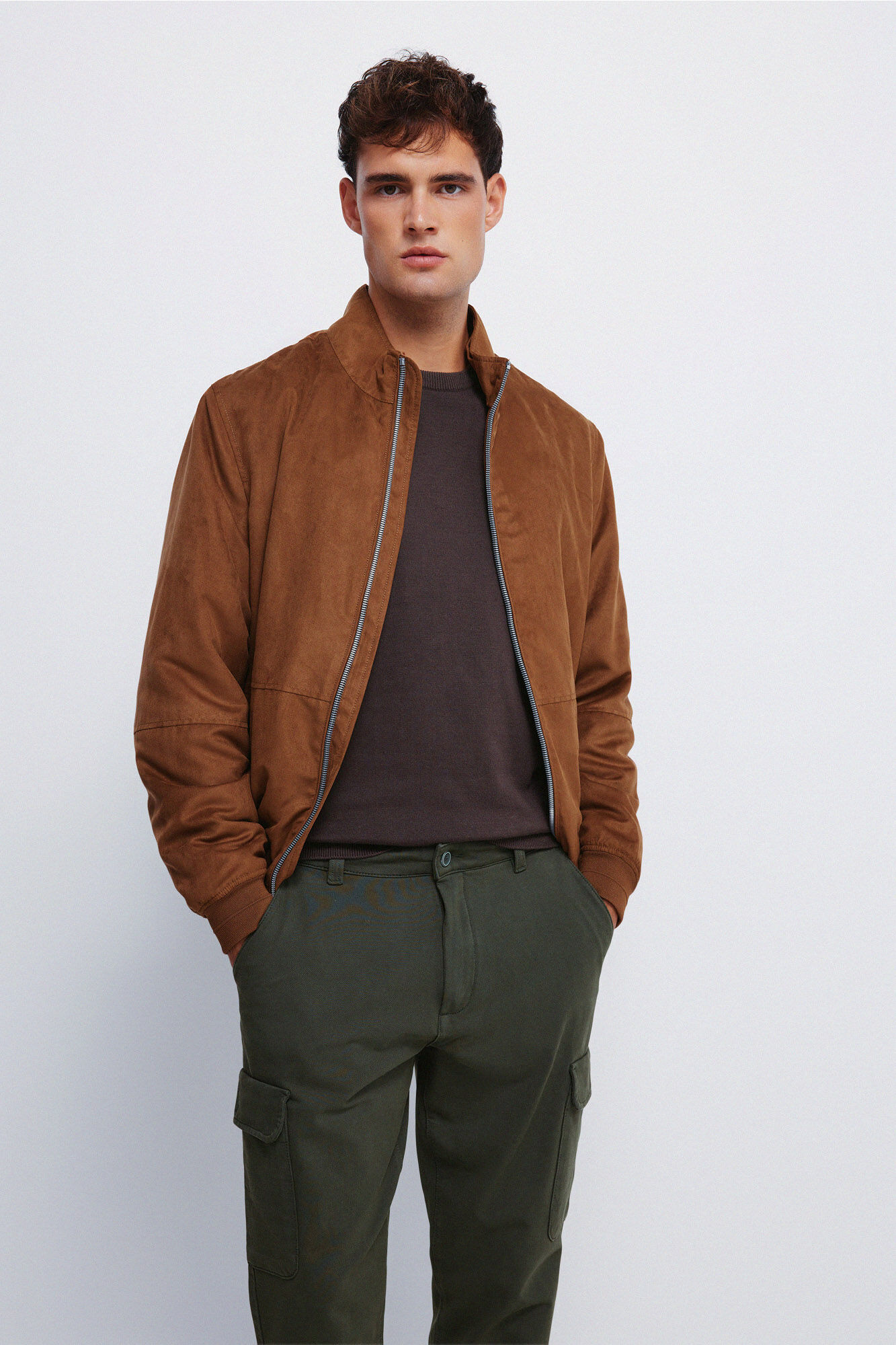 Springfield Pantal&oacute;n cargo de ajuste c&oacute;modo kaki