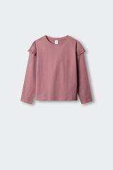 Springfield Kids Playera manga larga con volante para ni&ntilde;a rosa