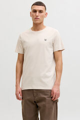 Jack & Jones Playera slim fit de algod&oacute;n con logo icono gris