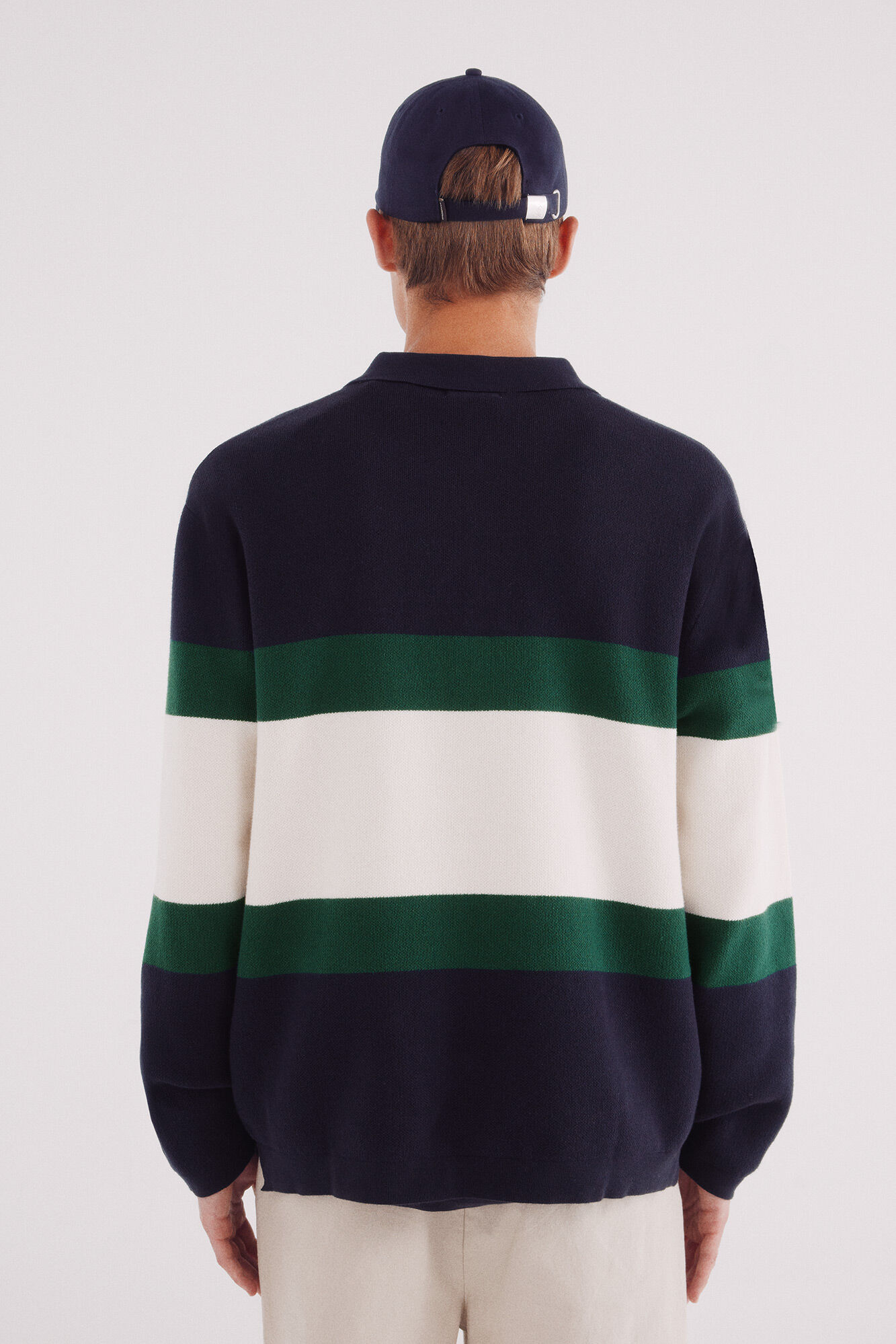 Springfield Su&eacute;ter cuello polo texto bordado azul