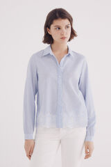 Springfield Blusa schiffly dobladillo azul