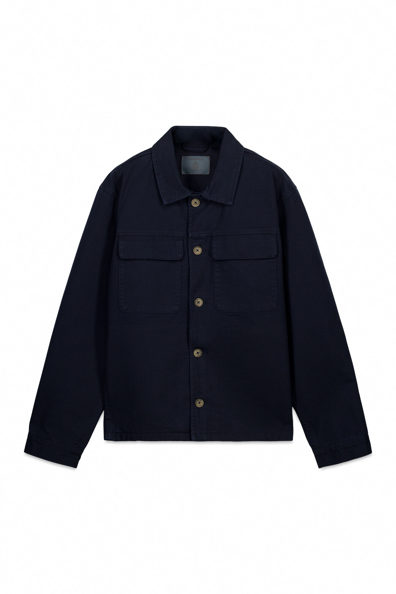 Springfield Sobrecamisa overshirt fit de algod&oacute;n azul