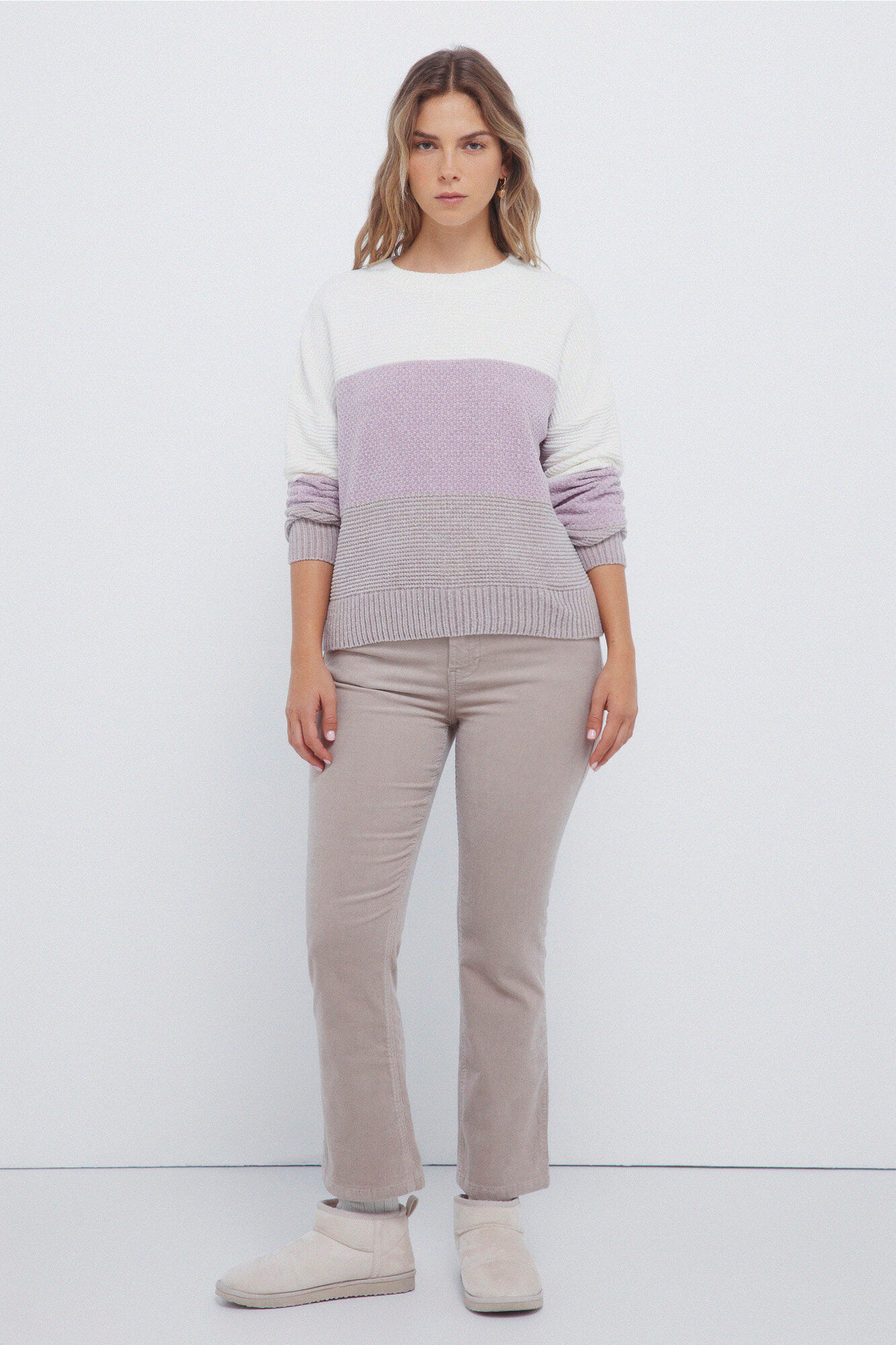 Springfield Jersey de rayas de chenilla gris