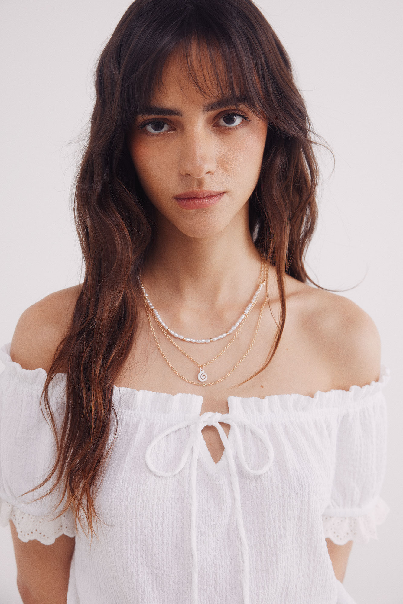 Springfield Top de camarera de encaje