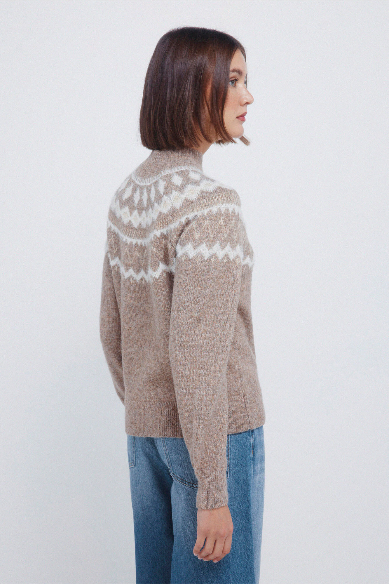 Springfield Jersey con ribete de piel jacquard estampado