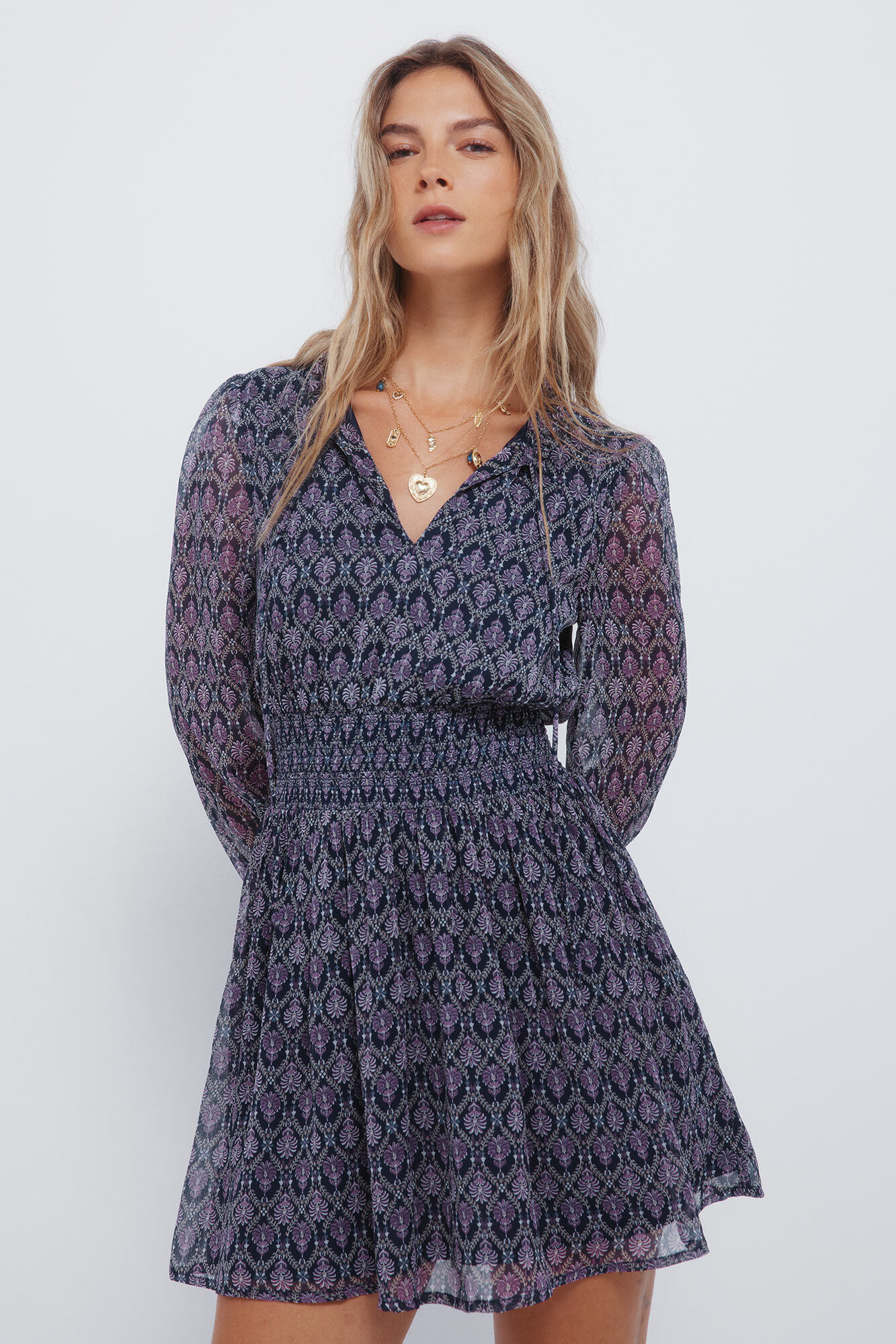 Springfield Vestido corto con estampado short estampado