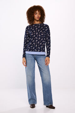 Springfield Playera estampada combinada marino
