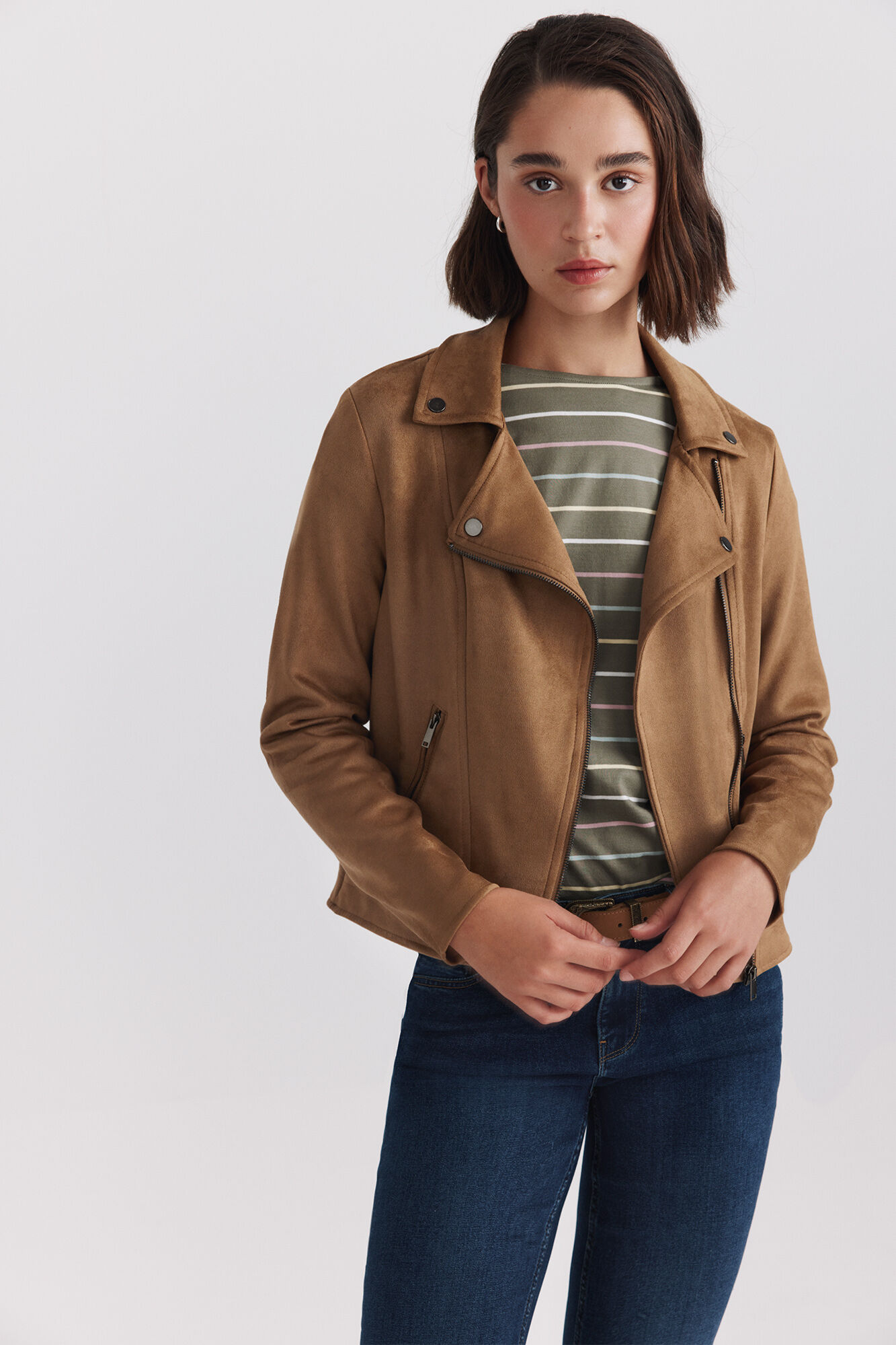 Springfield Chamarra biker de antelina