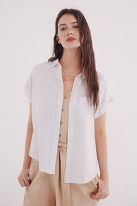 Springfield Camisa manga corta vuelta algodón lino natural