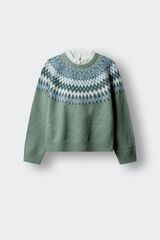 Springfield Kids Su&eacute;ter jacquard greca ni&ntilde;a verde