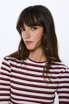 Springfield Playera rayas lurex púrpura