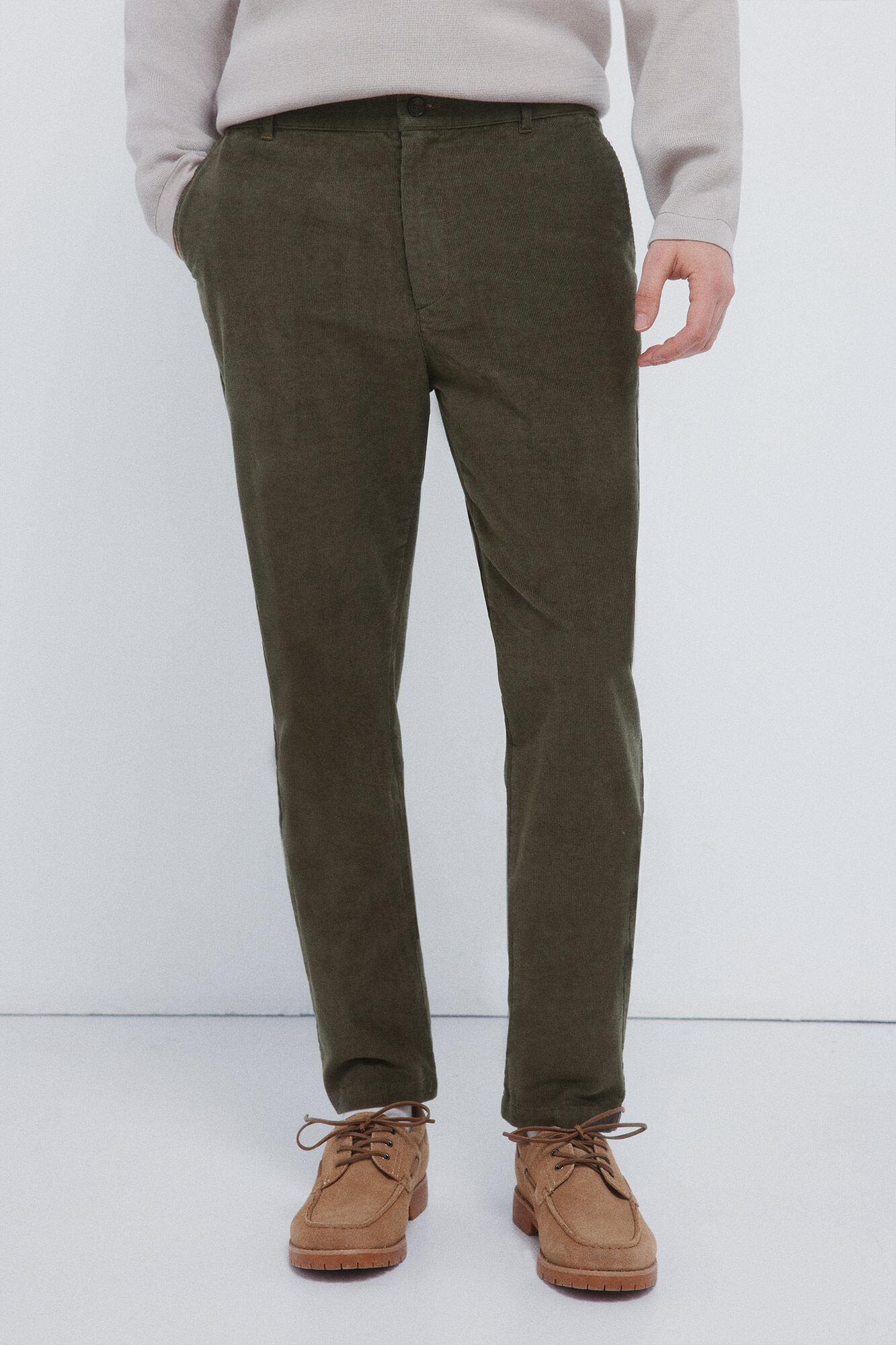 Springfield Pantalones chinos de pana micro de pana entallado