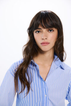 Springfield Camisa oversize rayas mix azul indigo