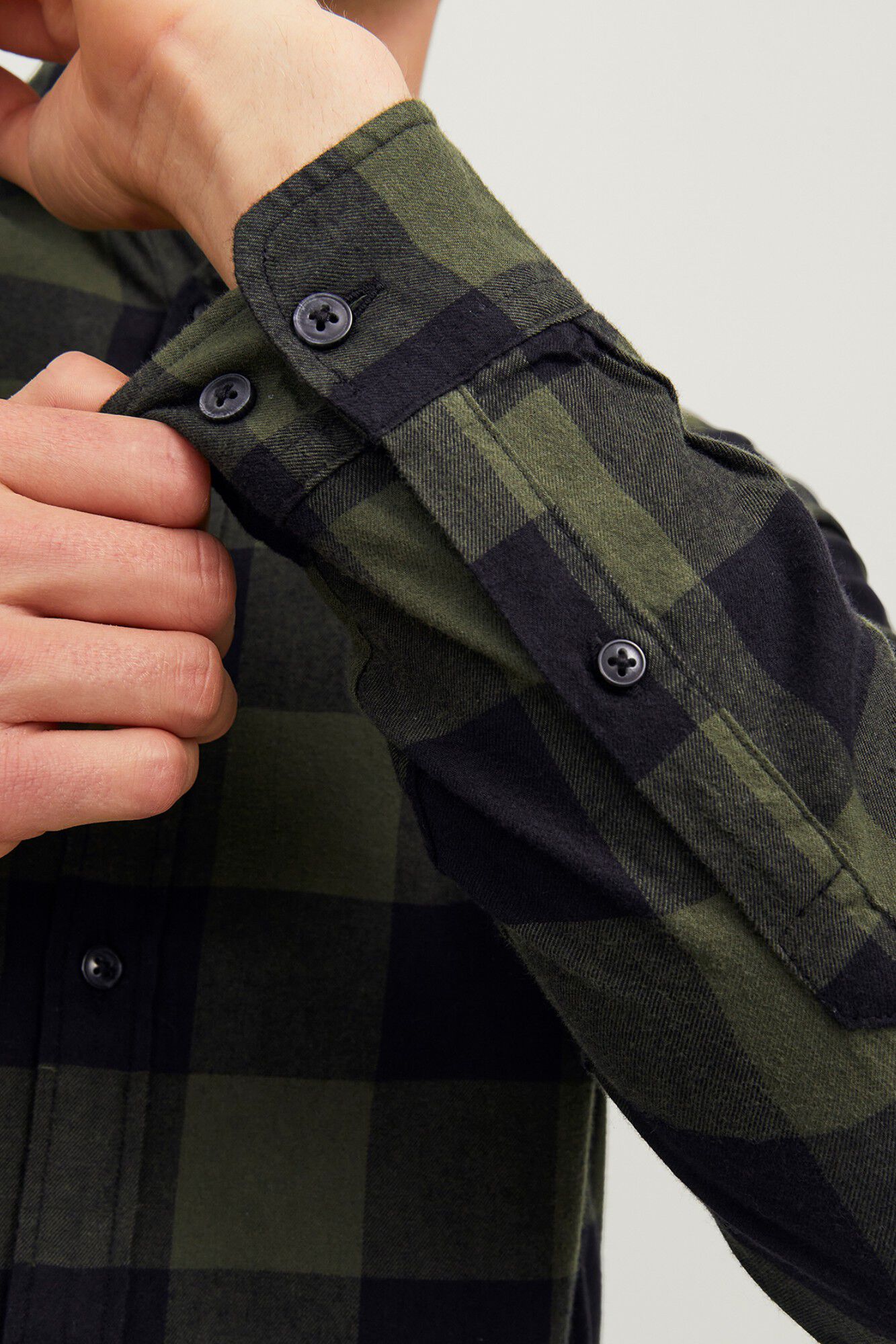 Jack & Jones Camisa slim a cuadros verde