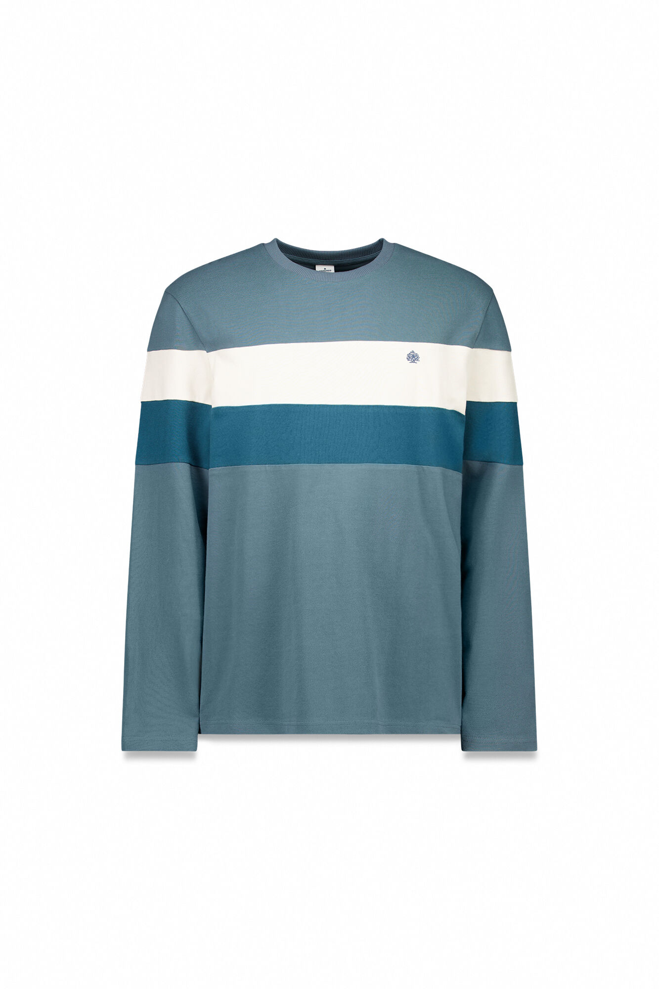 Springfield playera de piqu&eacute; de manga larga con cortes azul