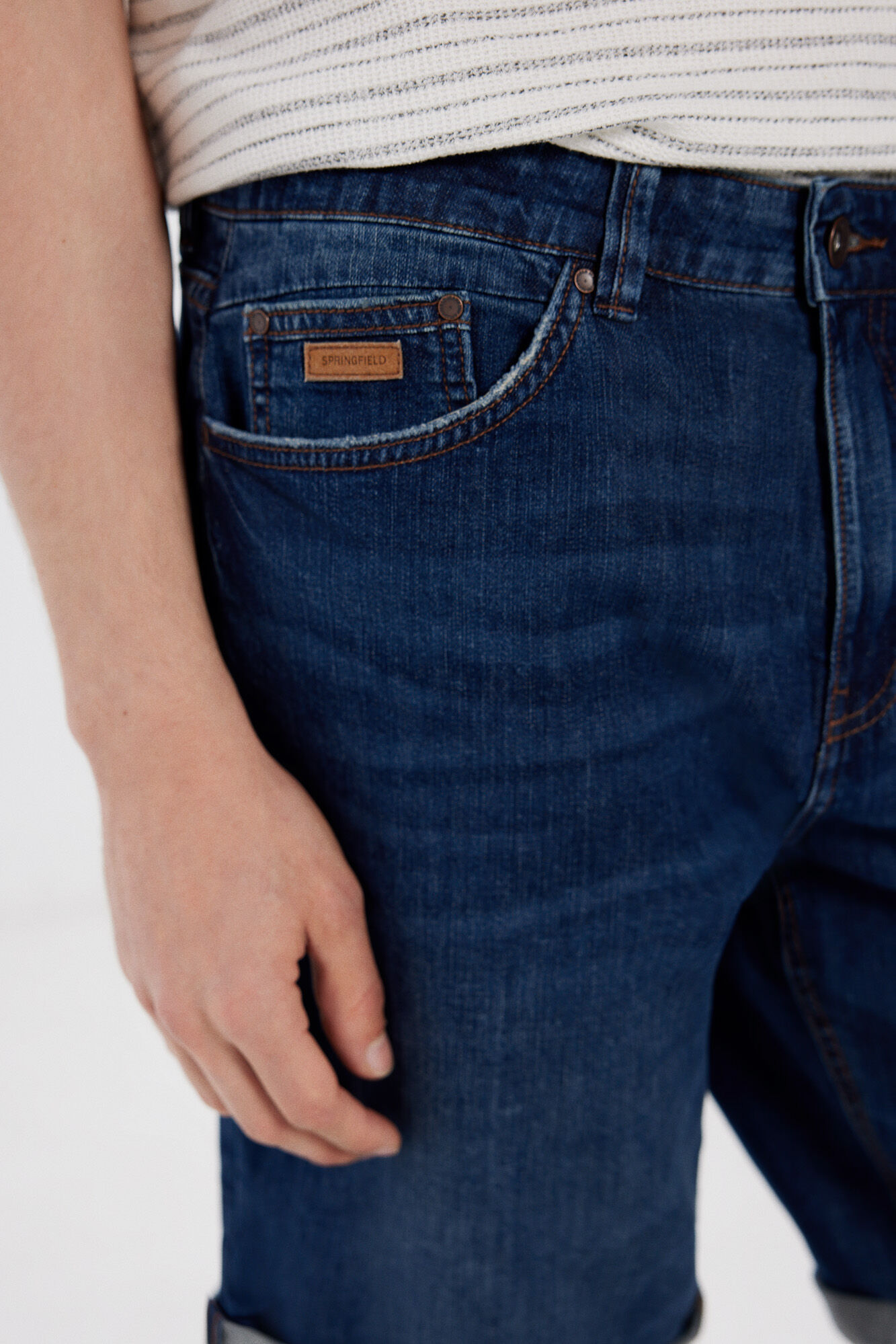 Springfield Bermuda vaquera regular ultra ligera turquesa