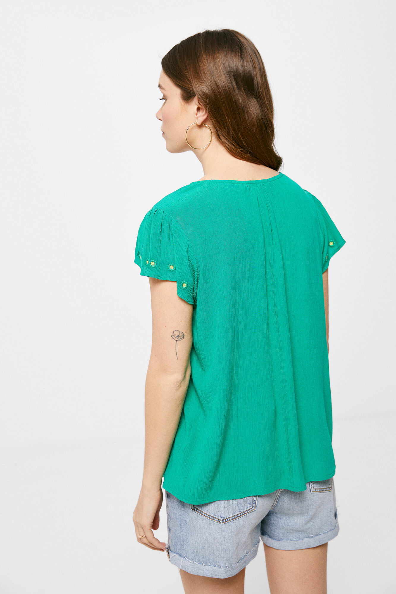 Blusa Bambula Bordados Camisas y blusas de mujer Springfield MX