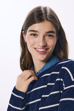 Springfield Playera chenilla rayas azul