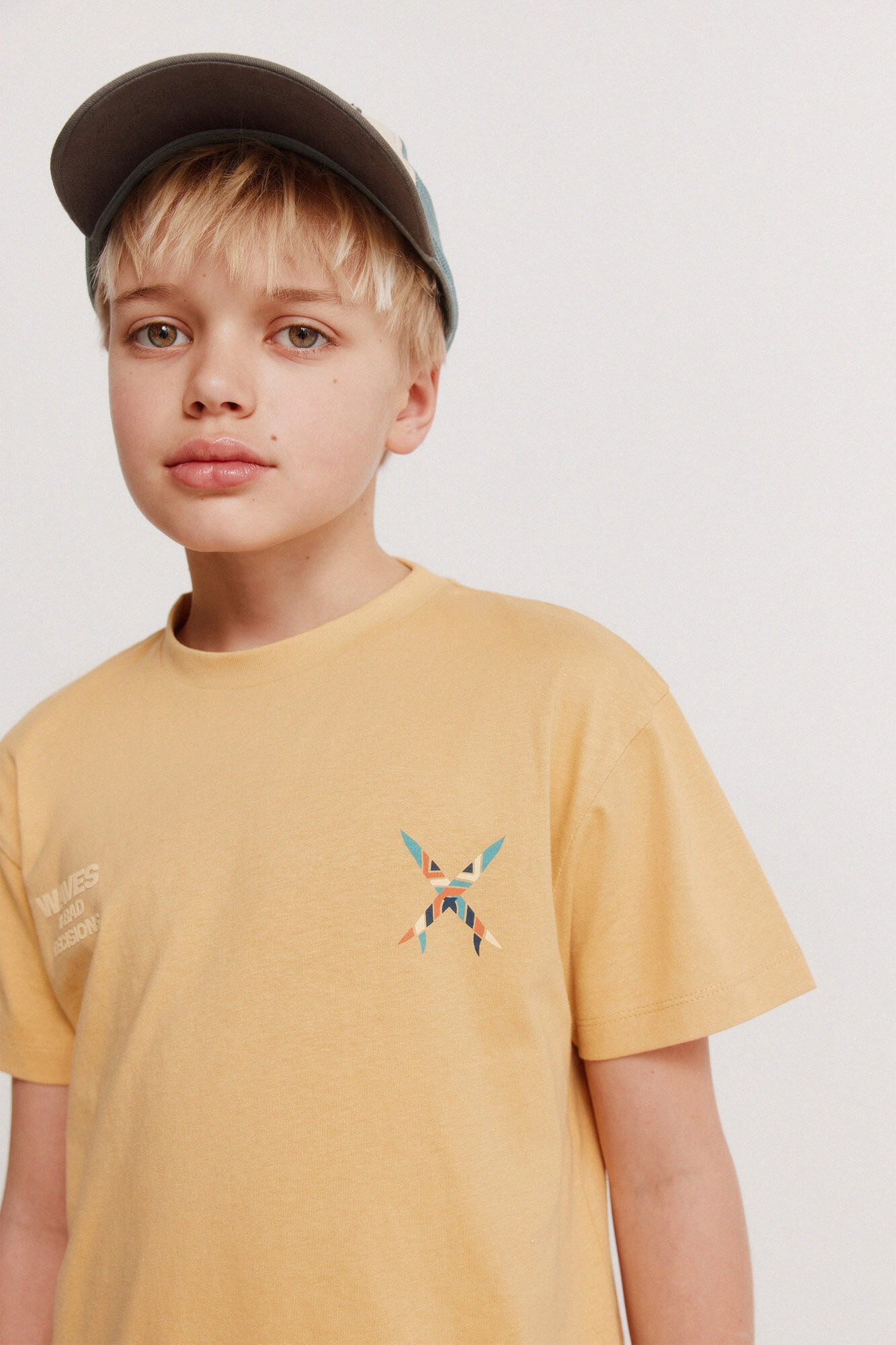 Springfield Kids Playera manga corta de olas para ni&ntilde;o amarillo