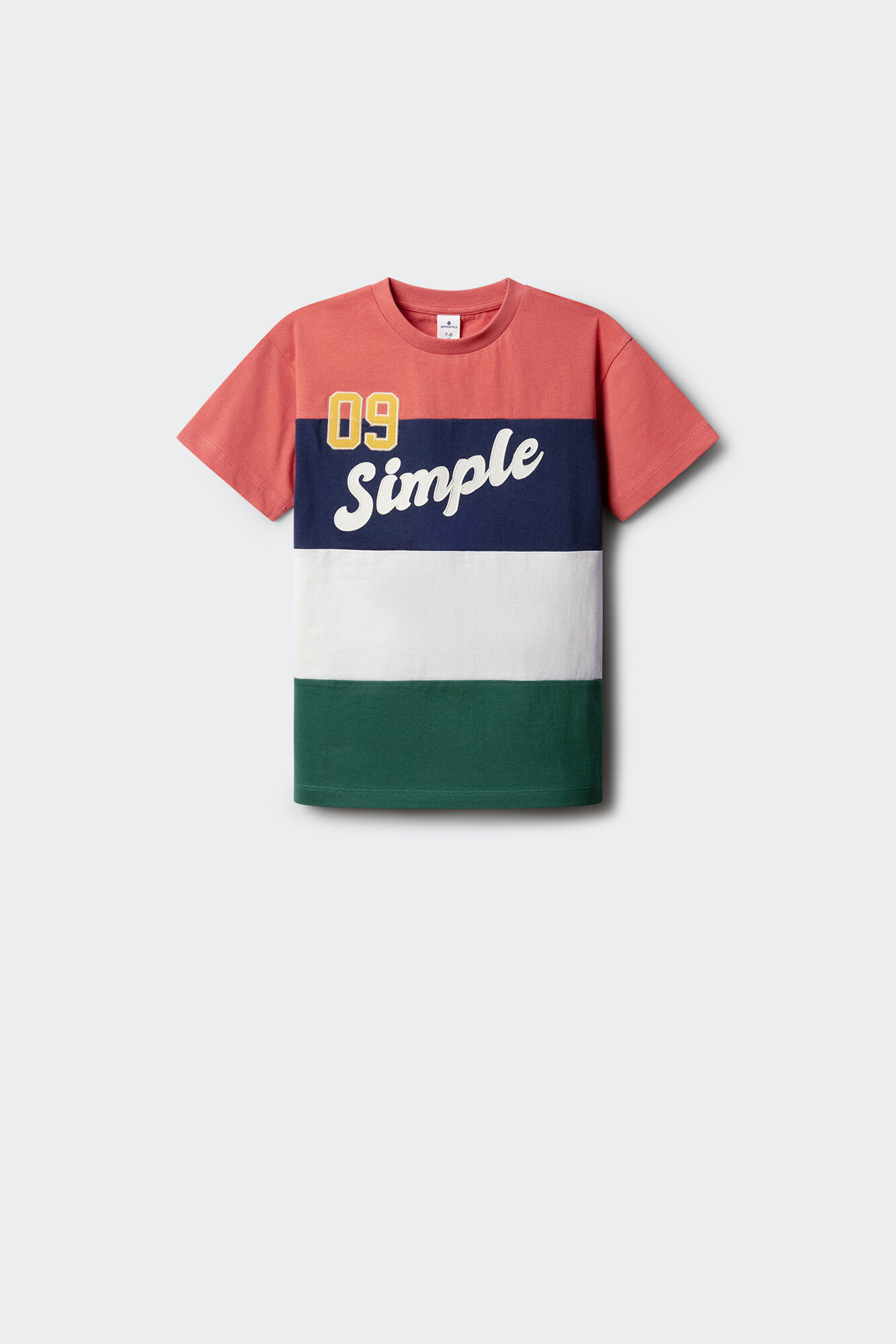 Springfield Kids Playera deportiva de manga corta con cortes y costuras para ni&ntilde;o