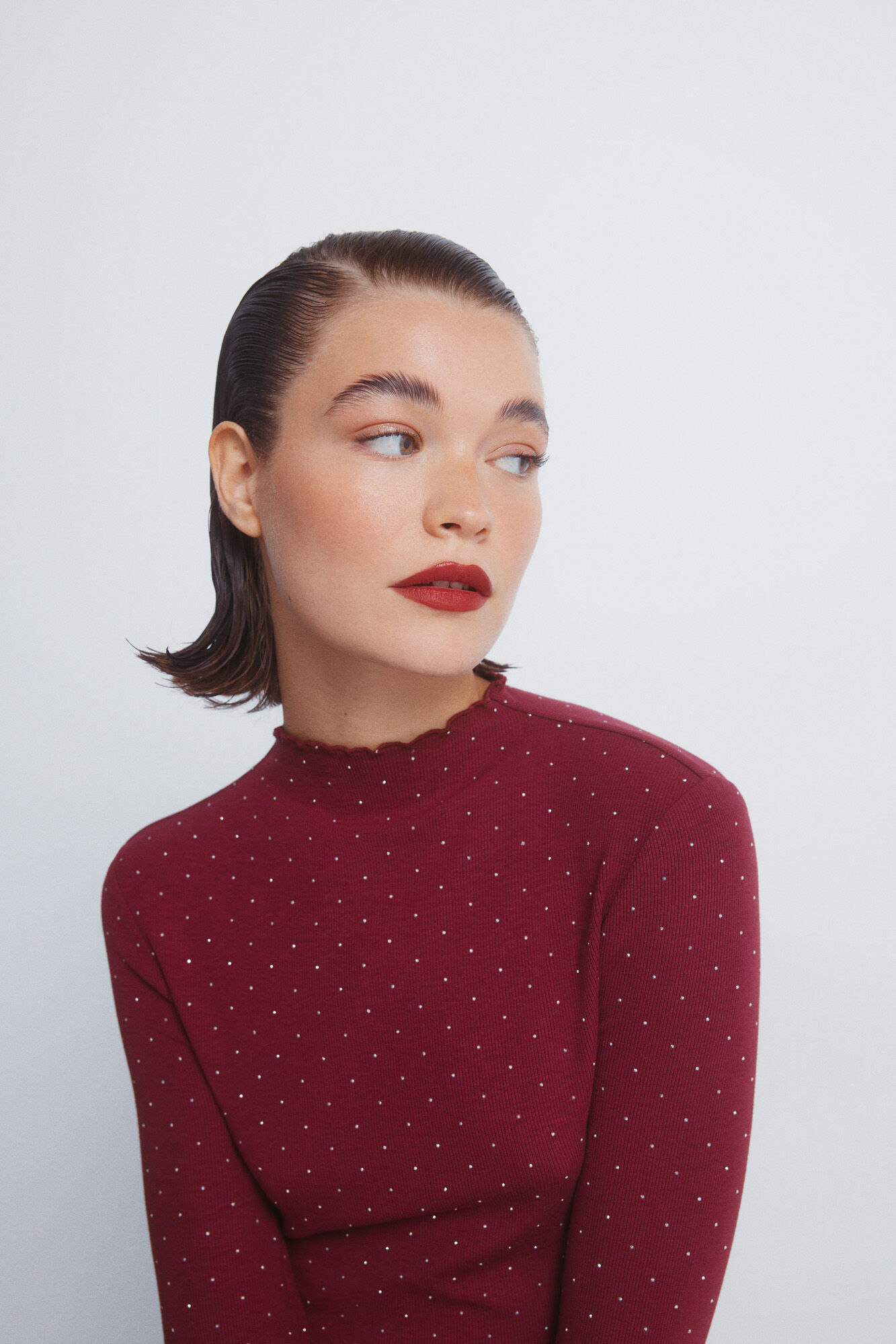 Springfield Playera con diamantes de imitaci&oacute;n p&uacute;rpura