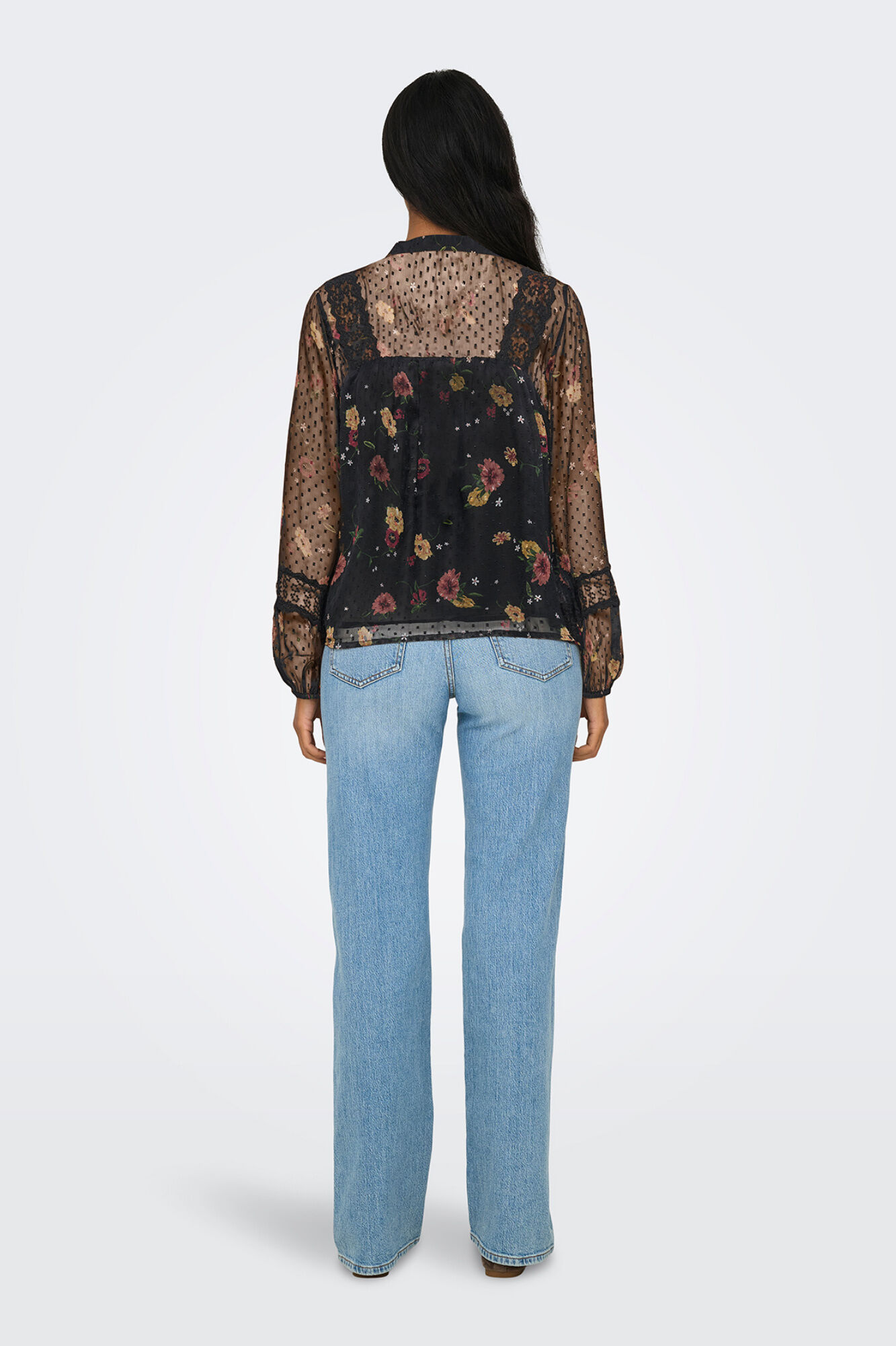 Only Blusa estampada semitransparente