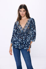 Springfield Blusa estampado mix azulado