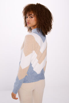 Springfield Suéter rayas chevron beige