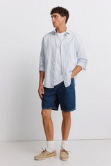 Springfield Bermuda de mezclilla straight fit azul