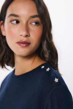 Springfield Playera botones hombro azul
