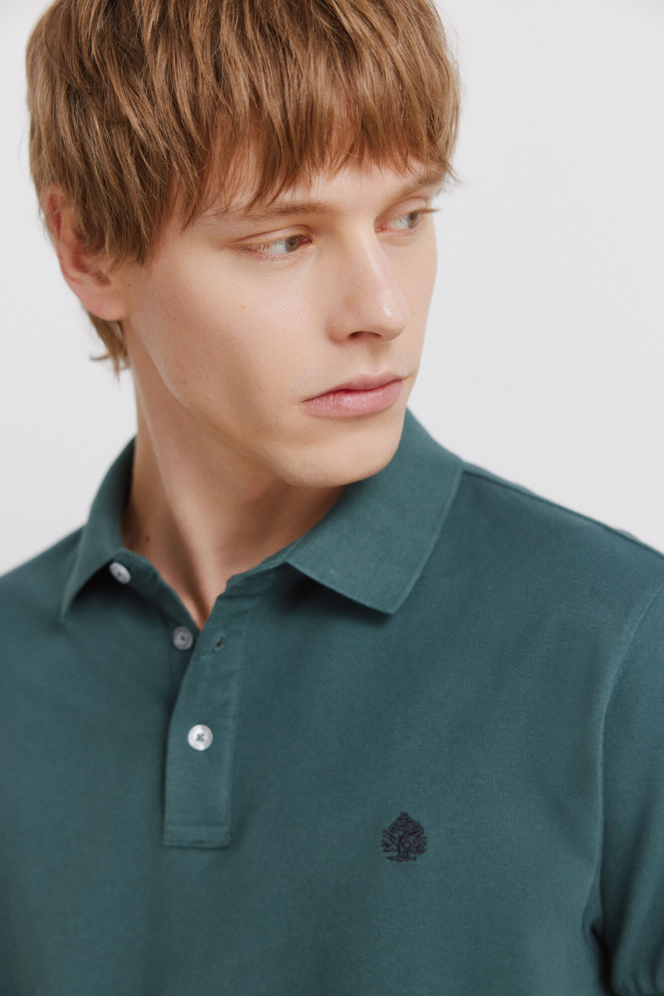 Springfield Polo piqu&eacute; de pu&ntilde;o de contraste slim fit verde