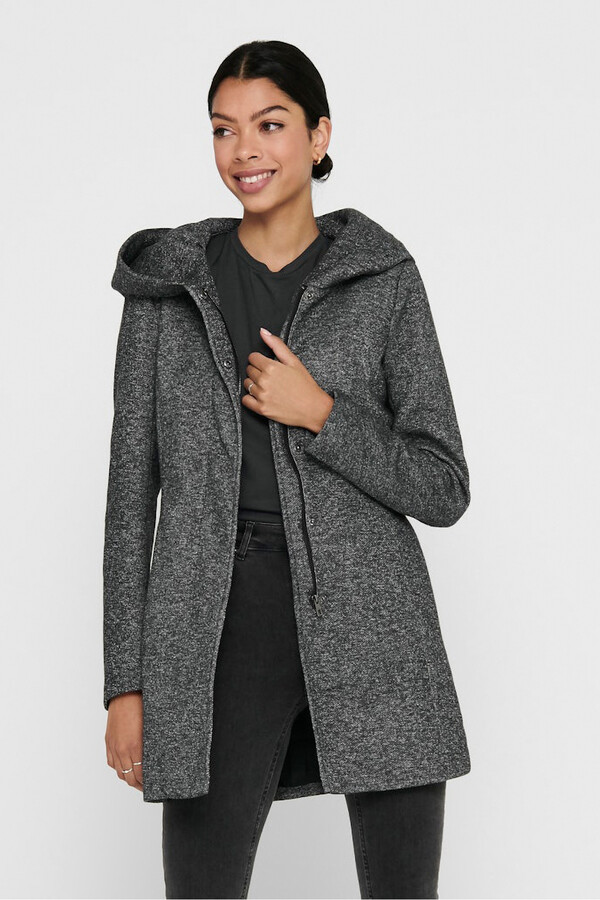 Only Abrigo midi de paño gris