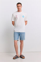 Springfield Bermudas de mezclilla ultra ligera slim fit azul