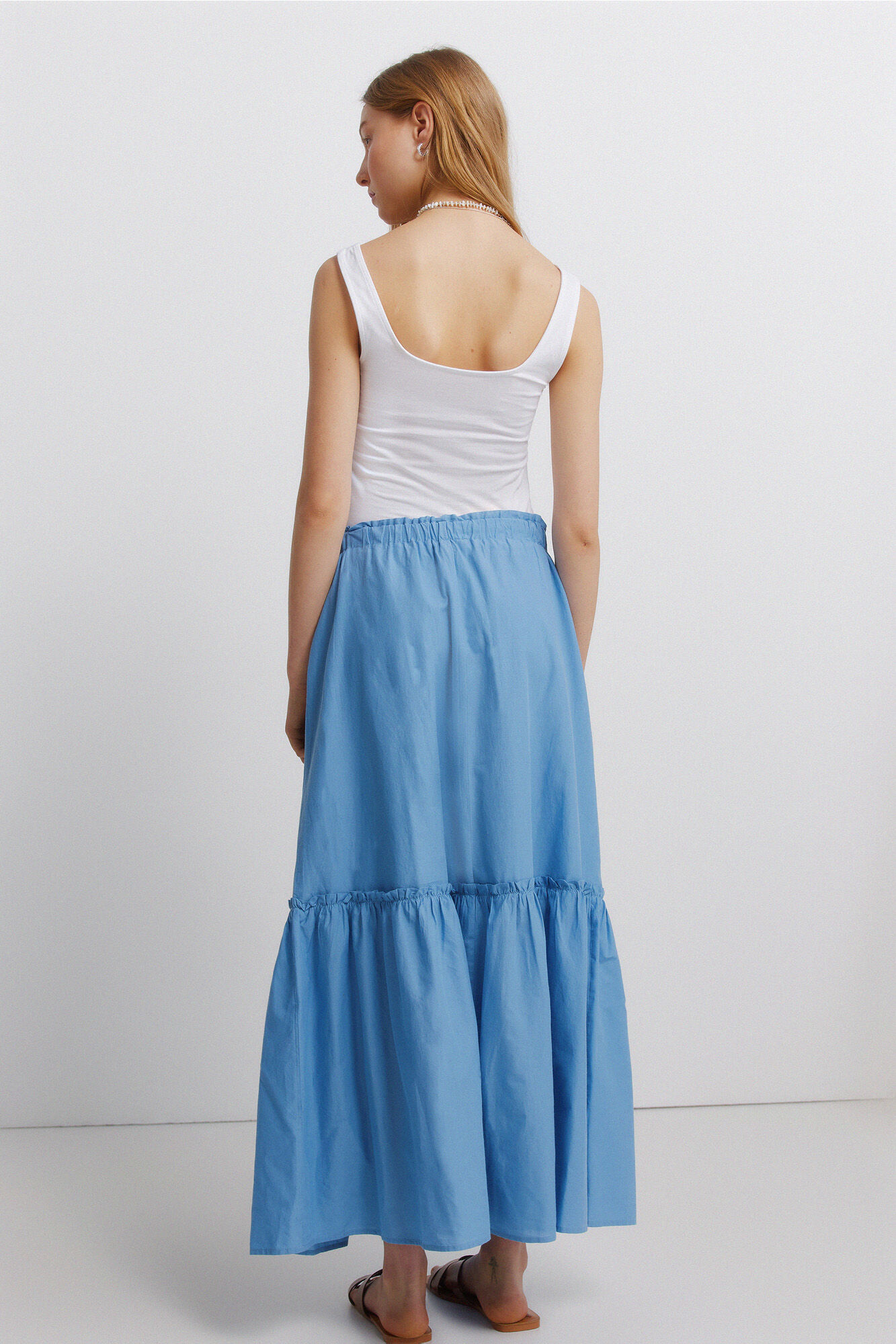 Springfield Falda midi con volantes turquesa