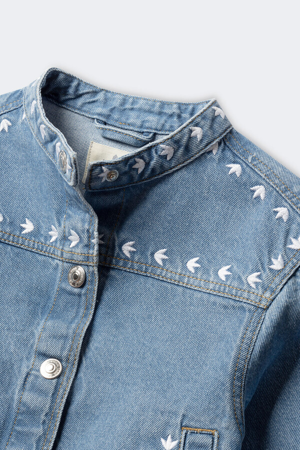 Springfield Kids Chaqueta denim bordado niña azul