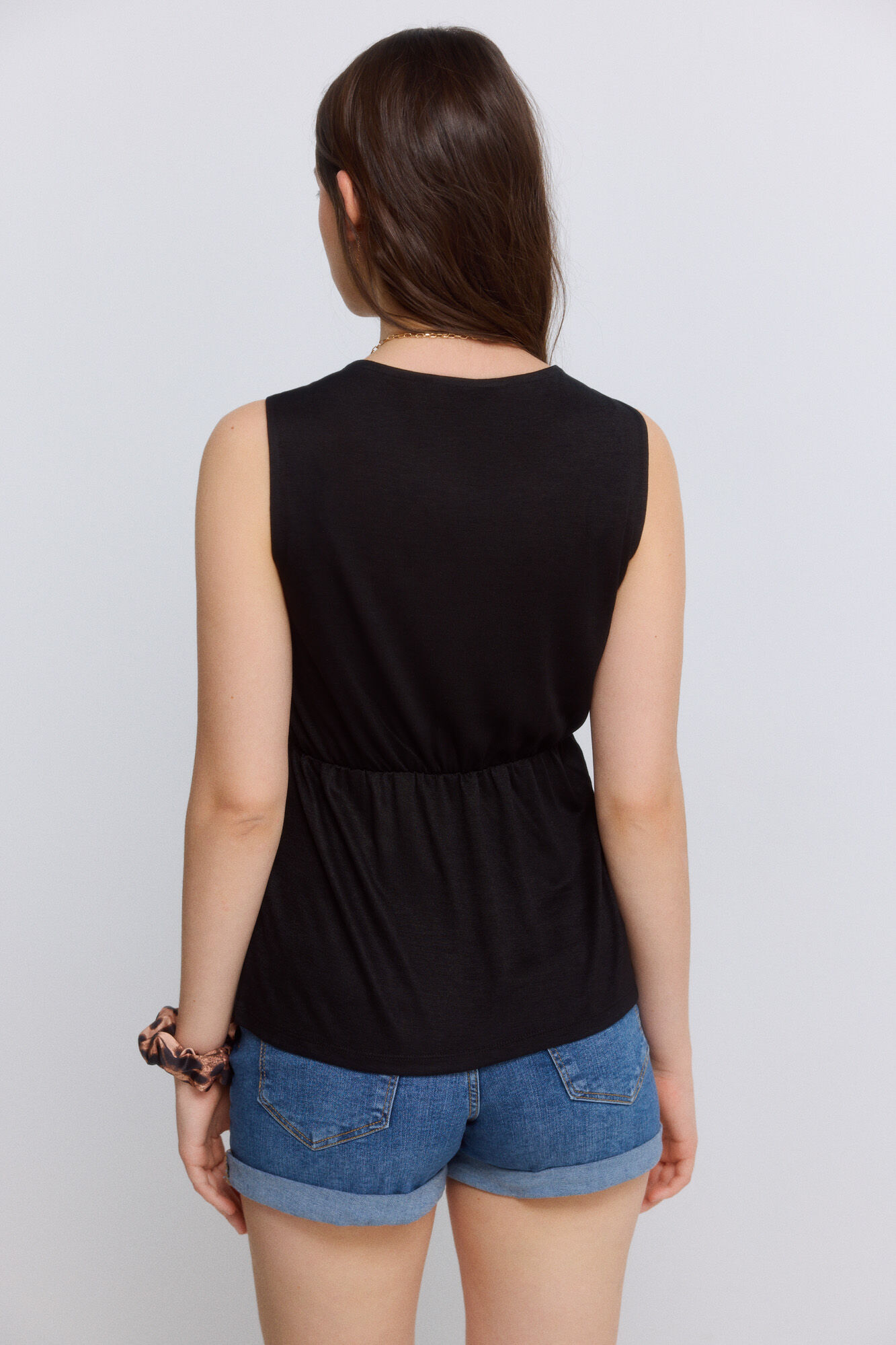 Springfield Playera sin mangas de crochet negro
