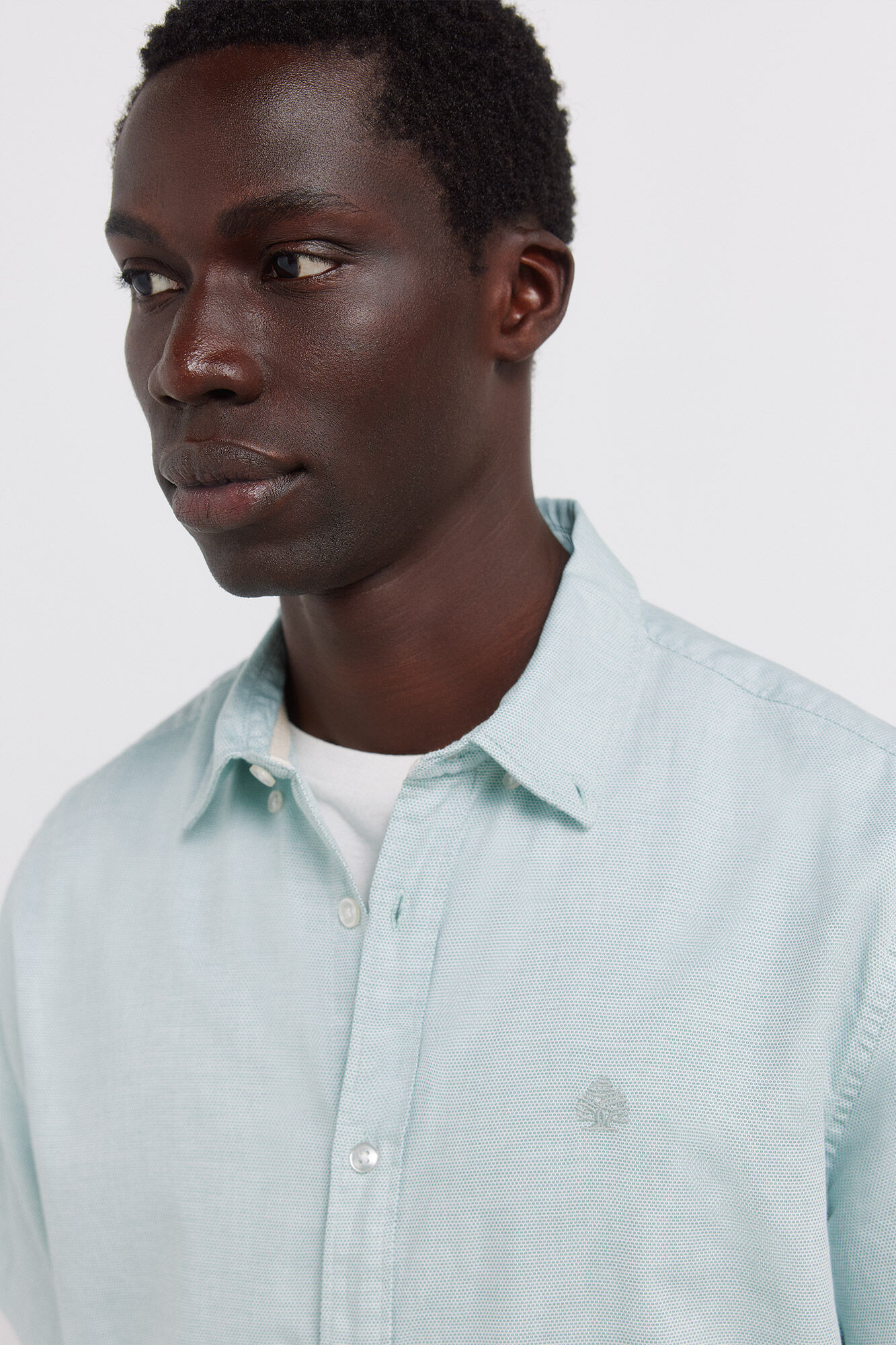 Springfield Camisa de manga corta con estructura bicolor