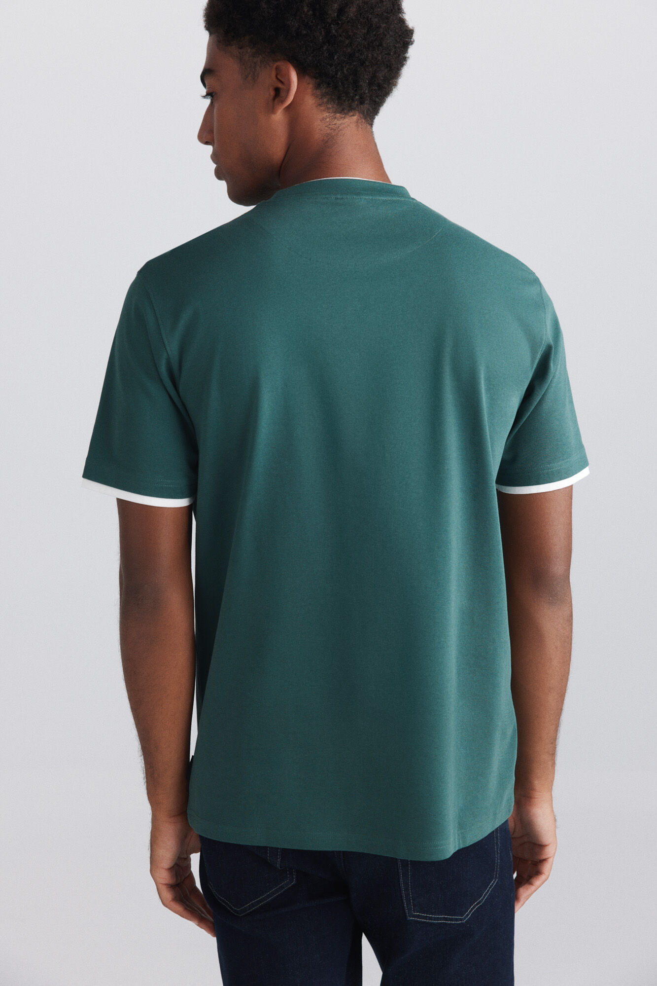 Springfield Playera doble interlock verde